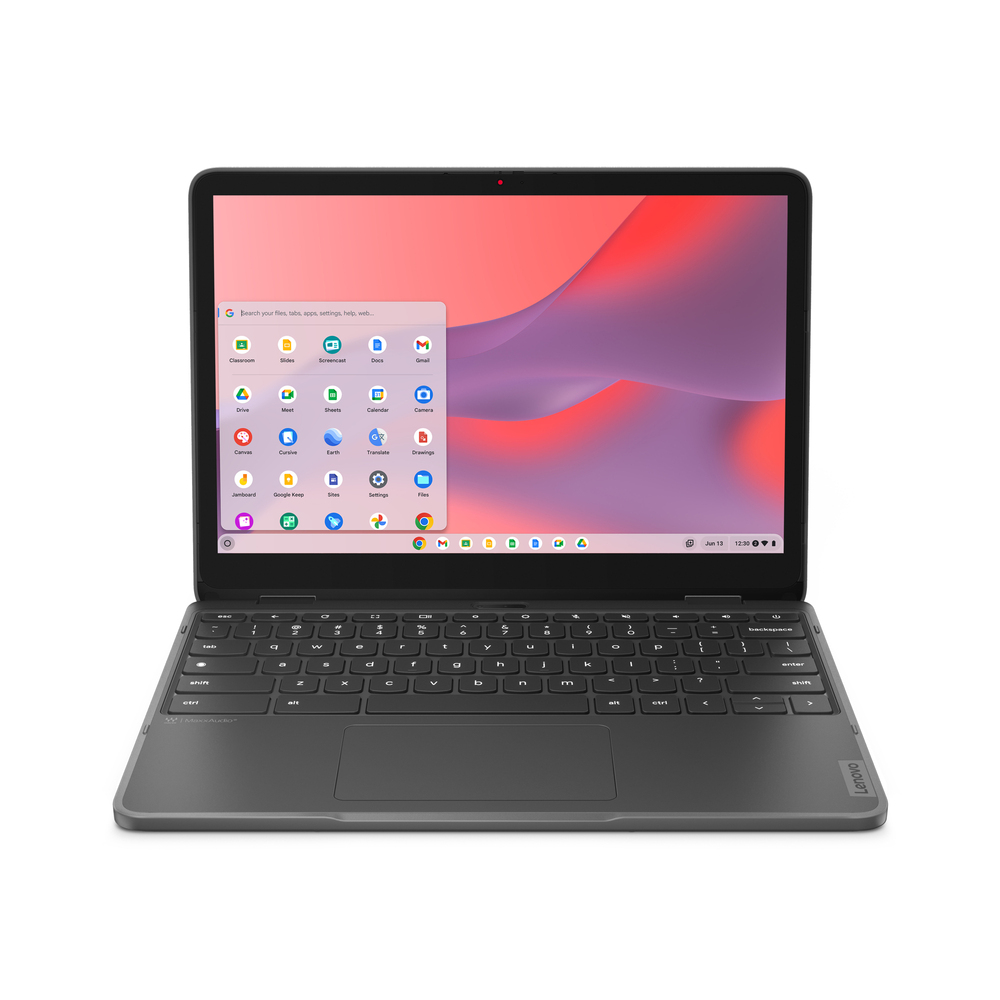 Lenovo 500e Yoga Chromebook Gen 4 N200 12.2" Touchscreen WUXGA 8 GB LPDDR5-SDRAM 64 GB eMMC Wi-Fi 6E (802.11ax) ChromeOS Gray 82W4002YUS