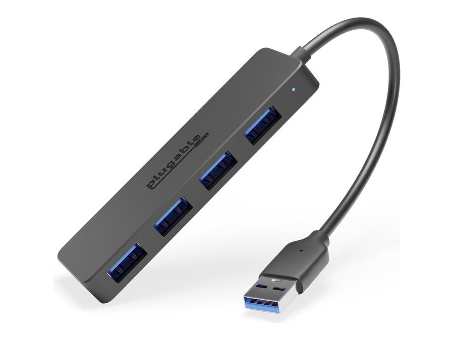 Plugable Technologies USB3-HUB4A interface hub USB 3.2 Gen 1 (3.1 Gen 1) Type-A 5000 Mbit/s Black