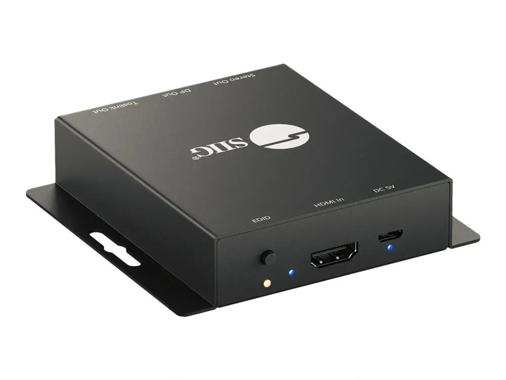 Siig AC CE-H26A11-S1 HDMI2.0 to DisplayPort1.2 Converter with Audio Extractor
