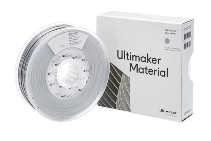 Ultimaker 1612 3D printing material Polylactic acid (PLA) Silver 26.5 oz (750 g)