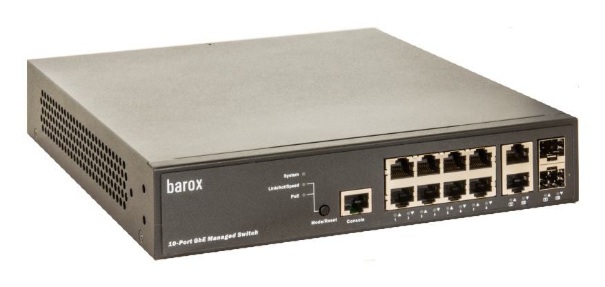 Barox RY-LGSP23-10G network switch Managed L2/L3 Gigabit Ethernet (10/100/1000) Power over Ethernet (PoE) 1U Black