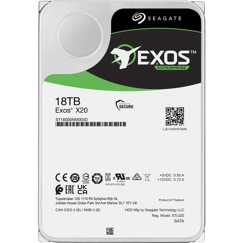 Seagate Enterprise Exos X20 internal hard drive 18 TB 7200 RPM 3.5" Serial ATA III