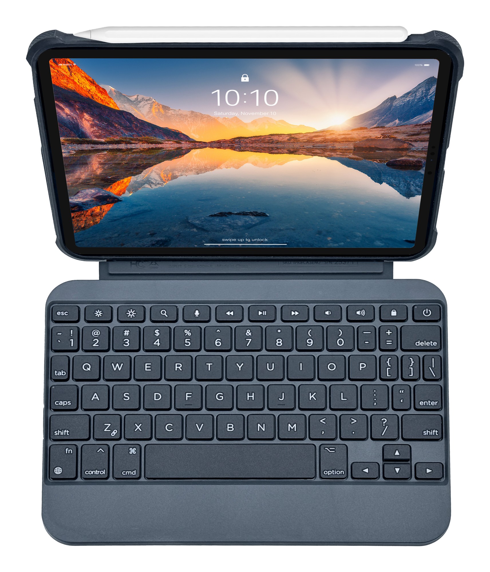 Macally IPKBCASEM7 mobile device keyboard QWERTY English Bluetooth Dark Gray