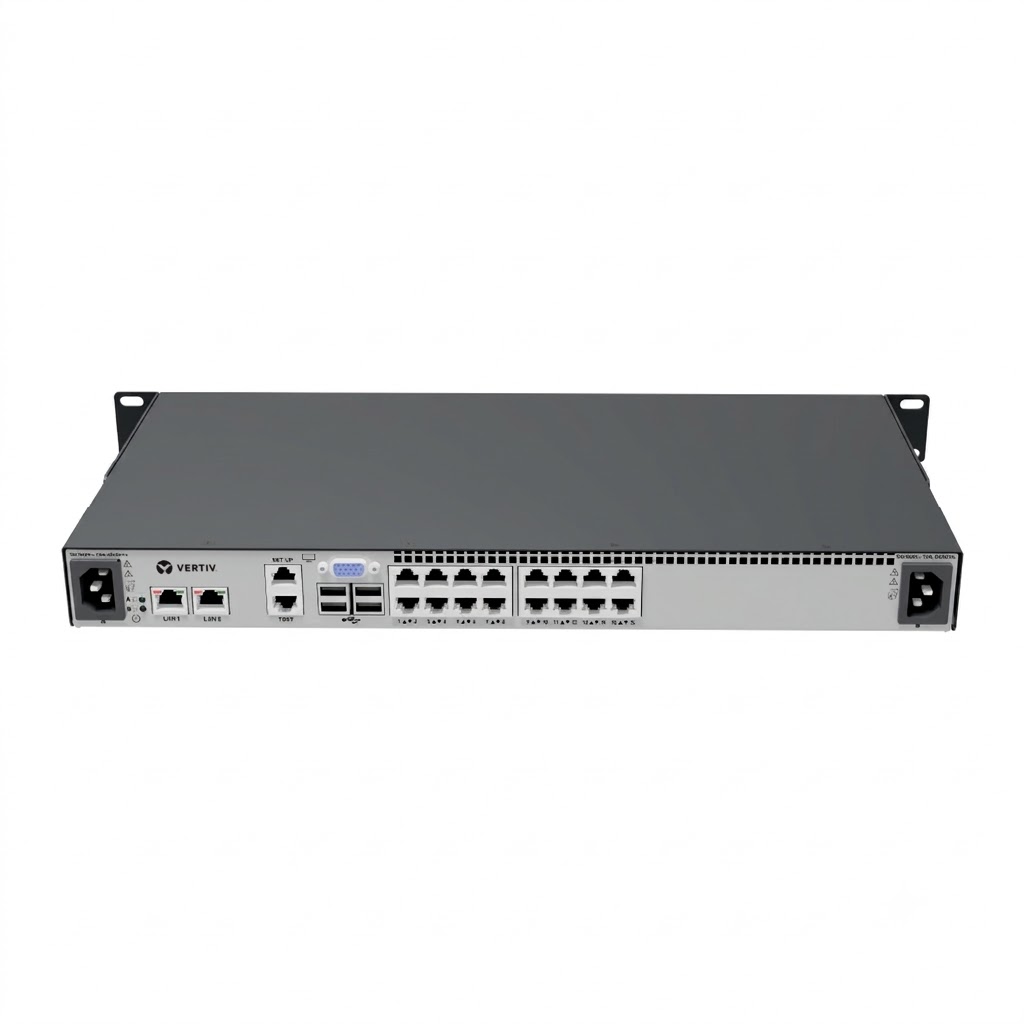 Vertiv 16-port, 2 digital KVM path, dual AC power supply, TAA compliant