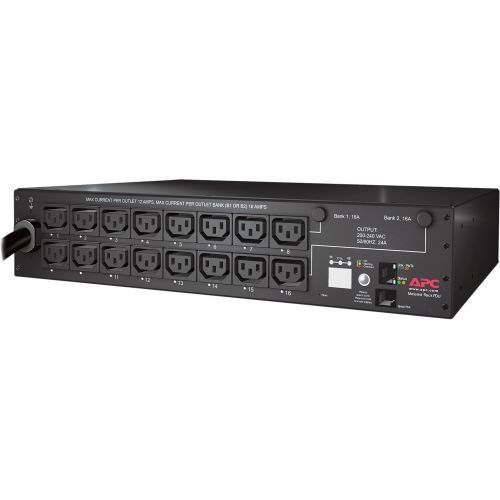 APC AP7911B Netshelter Switched PDU Switched 2U 30A 208V (16)C13 Switched NEMA L6-30P 16 x IEC 60320 C13 200 V 208 V 230 V 12 ft Cord Length 2U Rack-