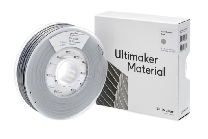 Ultimaker 1625 3D printing material ABS Silver 26.5 oz (750 g)