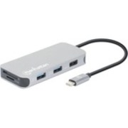 Manhattan 130615 laptop dock/port replicator Wired USB 3.2 Gen 1 (3.1 Gen 1) Type-C Aluminum