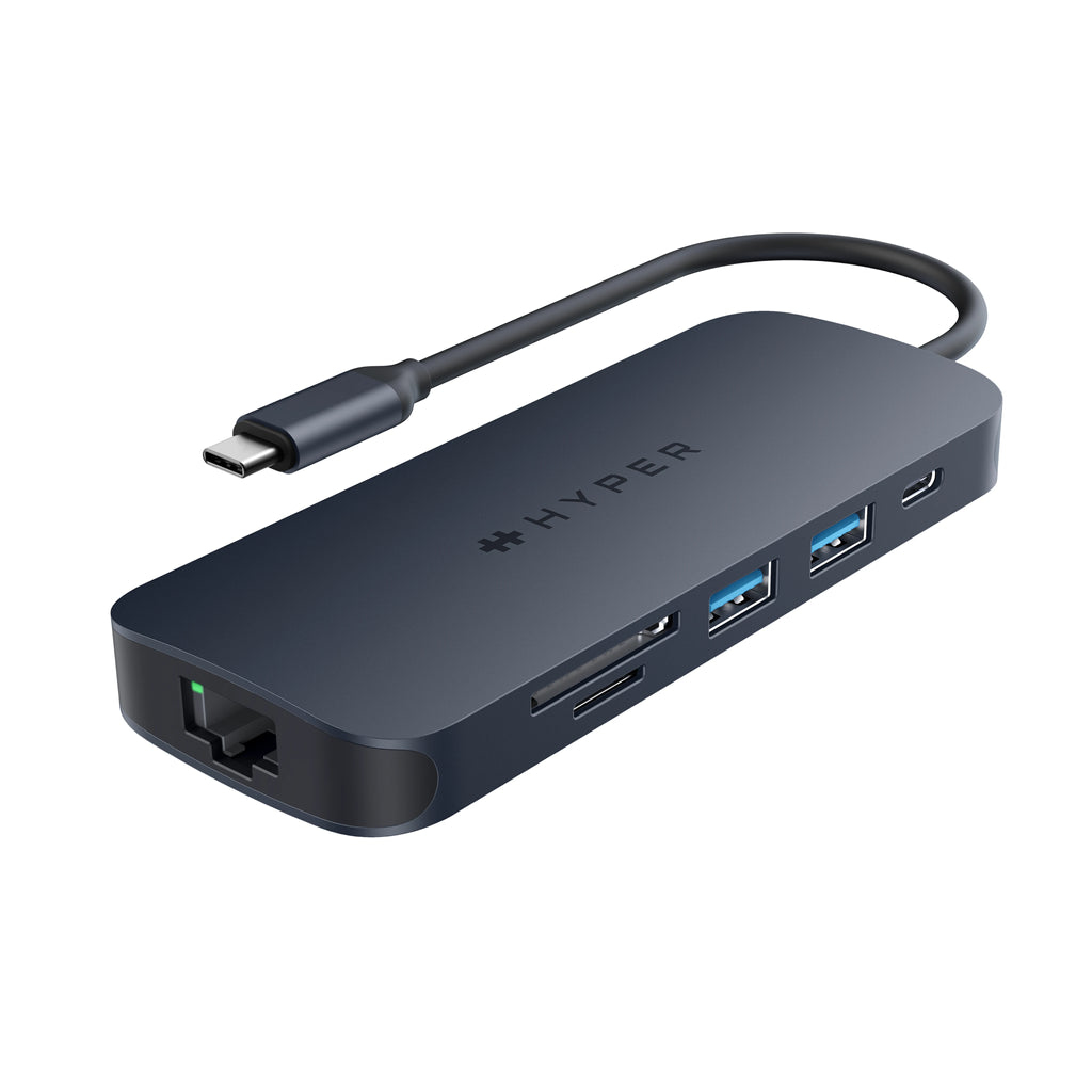 HYPER HD4004GL interface hub USB 3.2 Gen 1 (3.1 Gen 1) Type-C 10000 Mbit/s Blue, Gray
