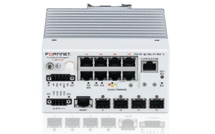 Fortinet FSR-112F-POE FortiSwitch Rugged 12-Port Gigabit PoE++ Managed Switch