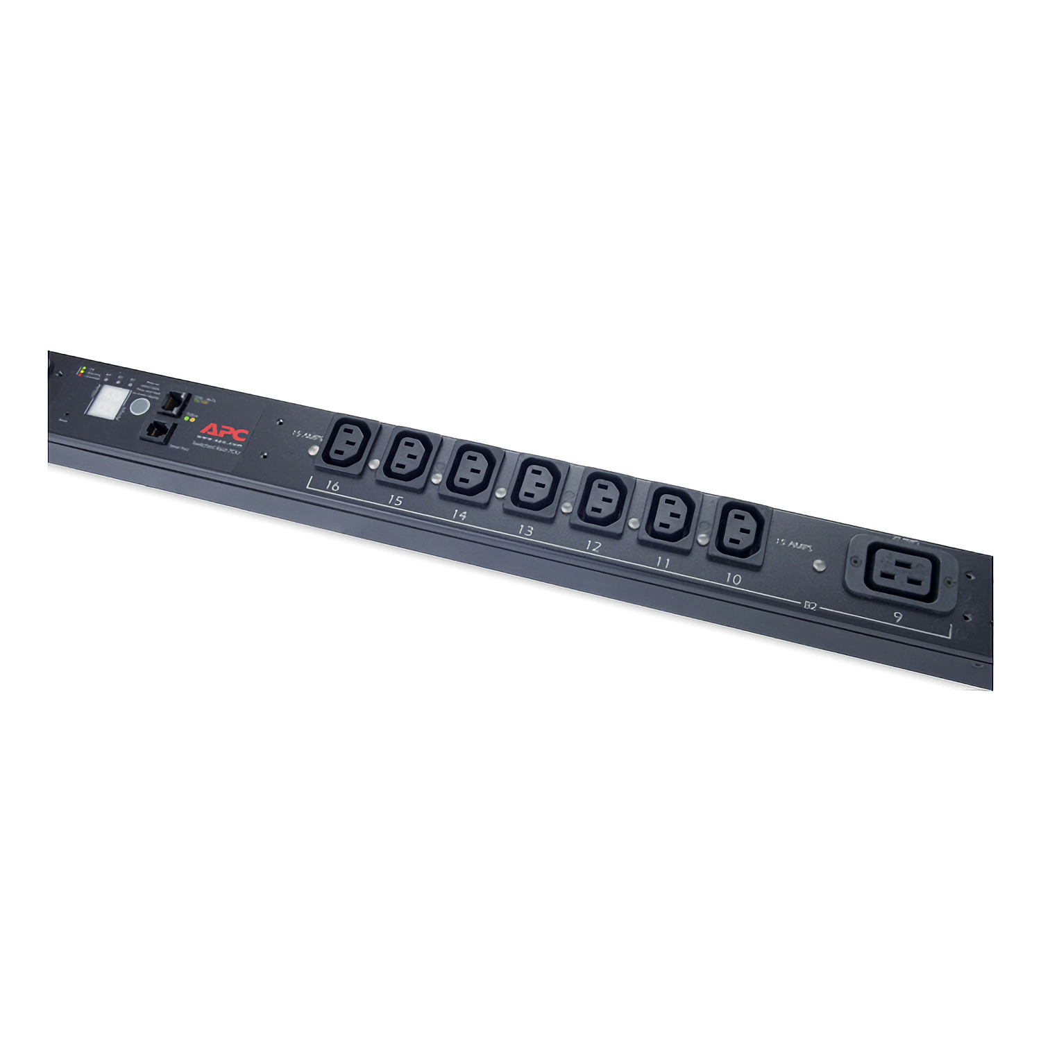 APC AP7968B Netshelter Metered Rack PDU Switched ZeroU 12.5kW 208V (21) C13 & (3) C19;3' Cord Switched 208 V 3 ft Cord Length 0U Rack-mountable