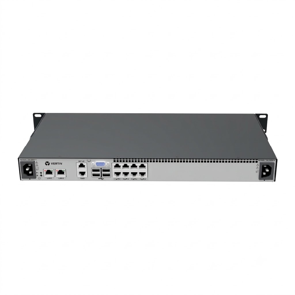 Vertiv 8-port, 1 digital KVM path, dual AC power supply, TAA compliant