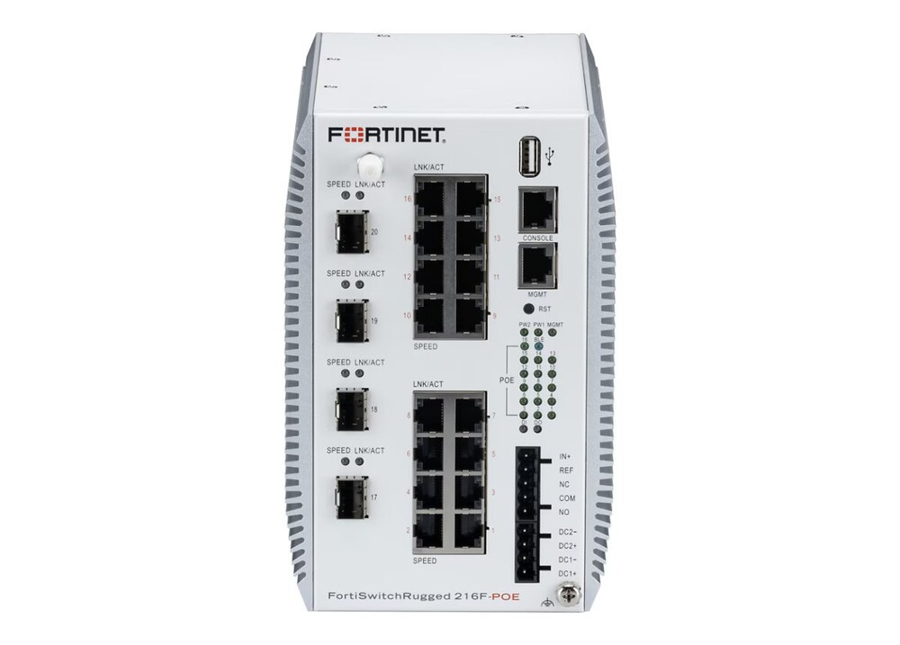 Fortinet FSR-216F-POE FortiSwitch Rugged 16-Port Gigabit PoE++ Managed Switch