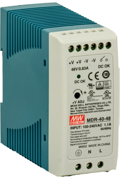 Barox PS-DIN-AC/48/480 power adapter/inverter Indoor 480 W Blue, Gray