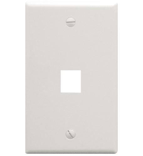 ICC FACEPLATE- FLAT- 1-GANG- 1-PORT- WHITE